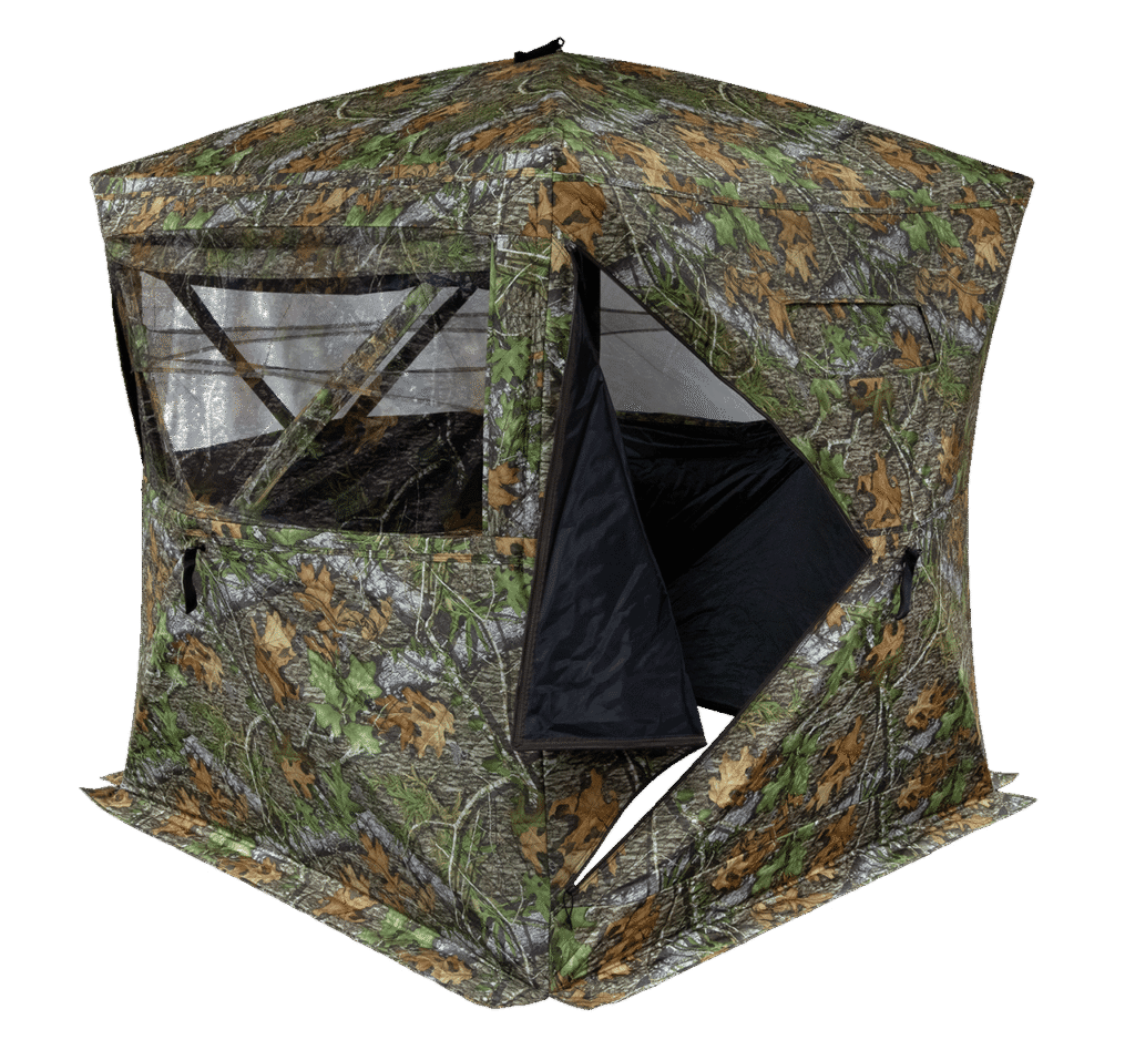 Premium hunting blind overlooking woodland
